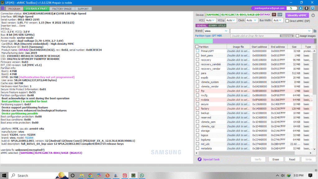 Dump UFI Vivo Y16 V2204 PD2216F
