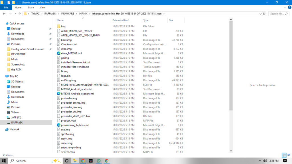 Infinix Hot 50i X6531B Stock ROM Firmware