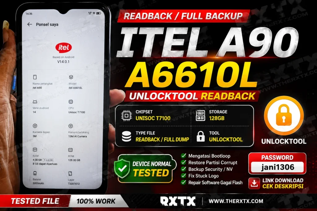 Firmware Itel A90 A6610L Readback UnlockTool